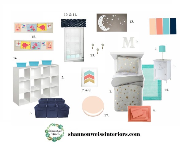 Watkins Girl's Bedroom Inspiration Board